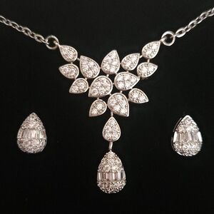 Silver Necklace and Earring Set